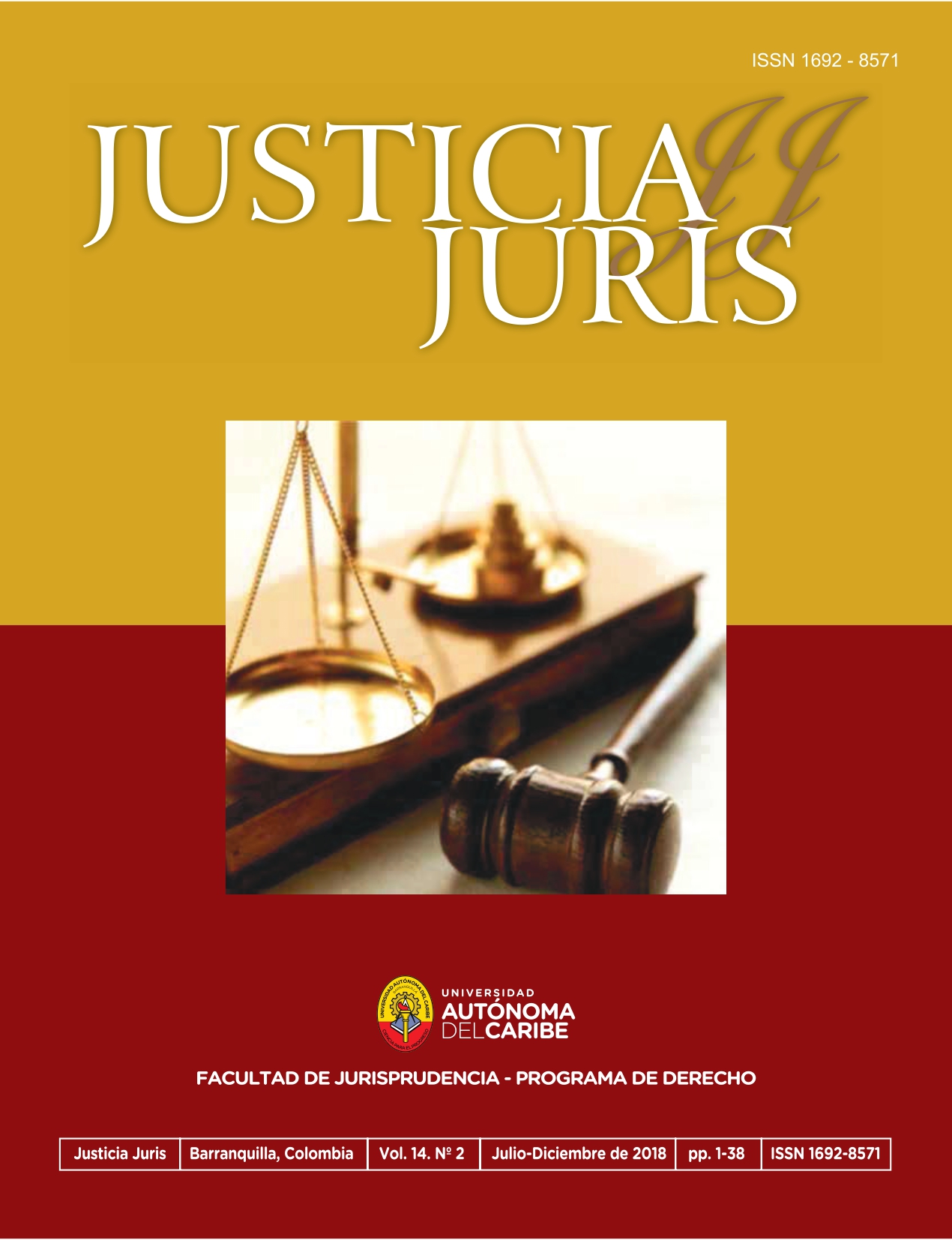 					View Vol. 15 No. 1 (2019): JUSTICIA IURIS
				